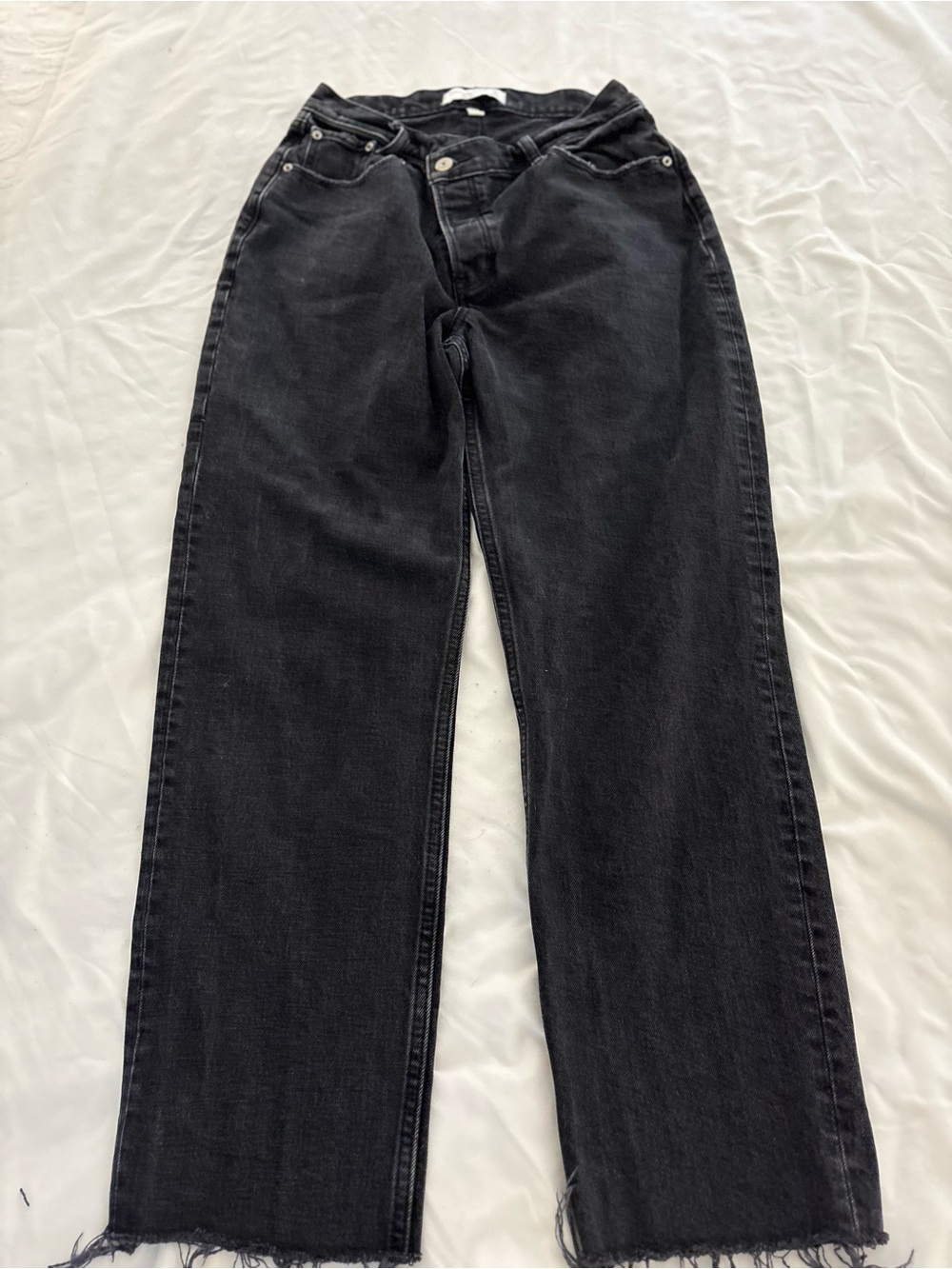 Abercrombie & Fitch Curve Love Dad High Rise Jeans With a Crossover Waistband
